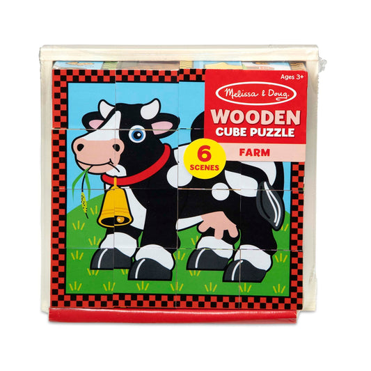 Melissa & Doug Wooden Farm Cube Puzzle